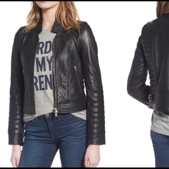 J Crew Black Leather Jacket 